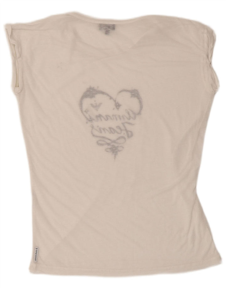 T-shirt grafica da donna Armani Jeans Top EU 40 Medium White