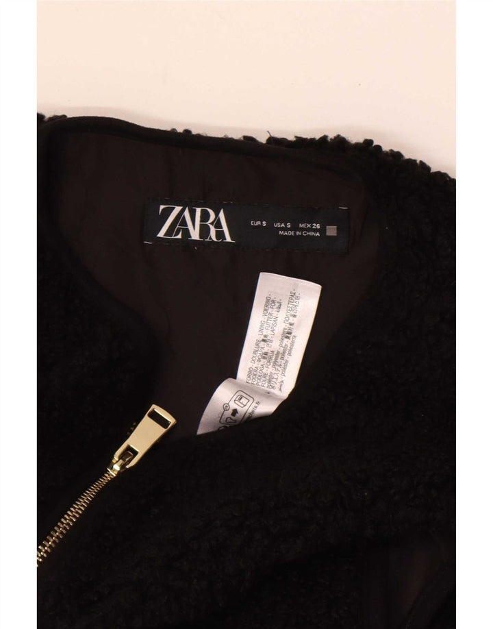 Gilet oversize in pile Zara da donna UK 10 piccolo poliestere nero