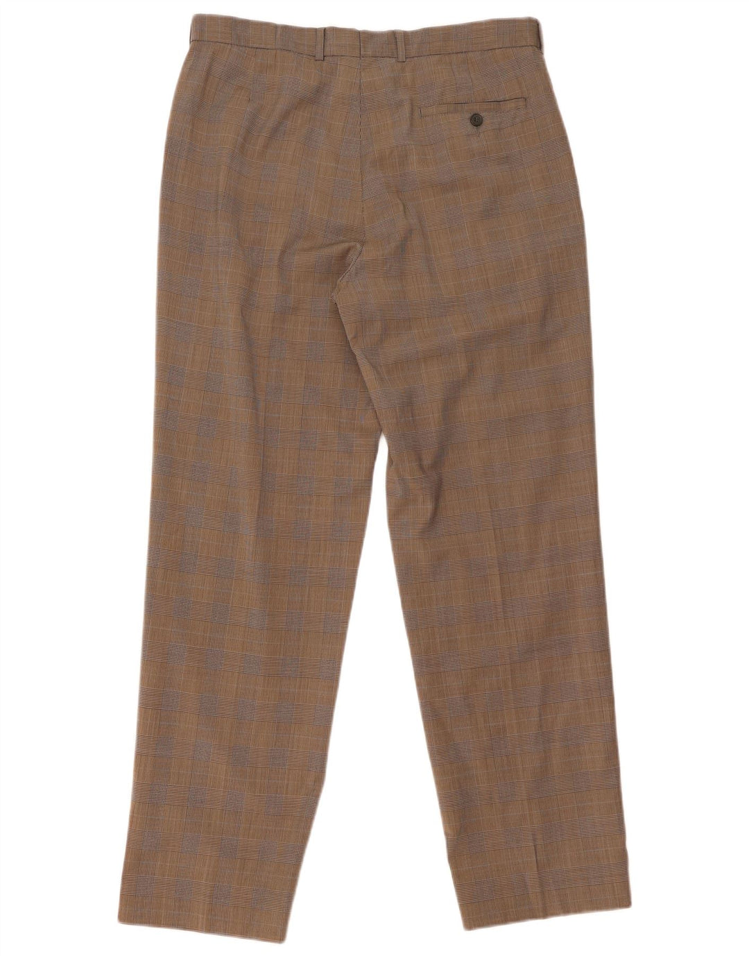 Pantaloni da abito con pegging da uomo Marks & Spencer W34 L31 Poliestere a quadri marrone