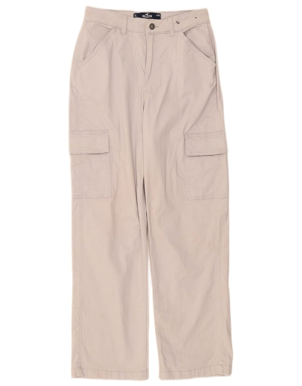 Pantaloni cargo Hollister Dad da donna a vita alta US 2 XS W26 L28 Grigi