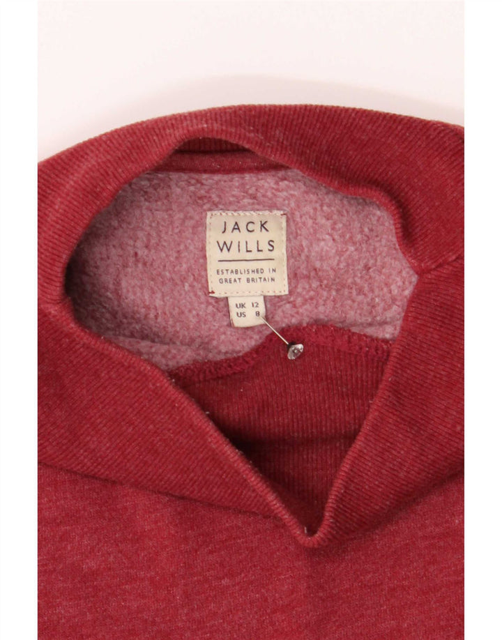 Felpa oversize da donna Jack Wills UK 12 cotone rosso medio