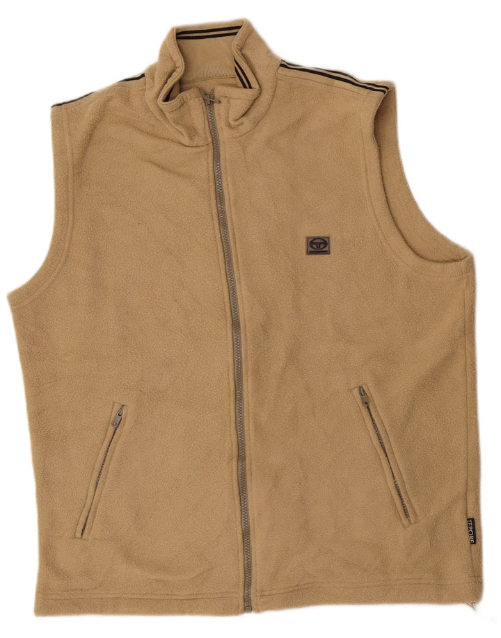 Gilet in pile da uomo Sergio Tacchini UK 38 beige medio