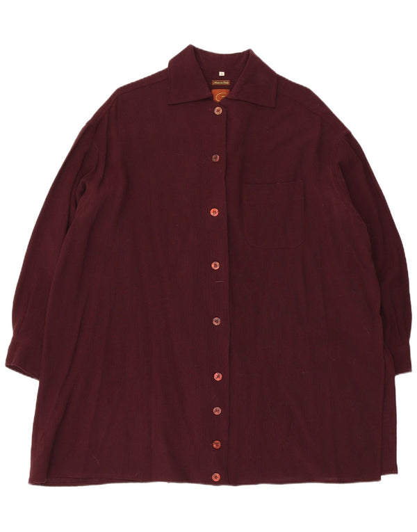 Abito chemisier oversize a maniche lunghe da donna Gigli UK 10 piccolo in viscosa marrone