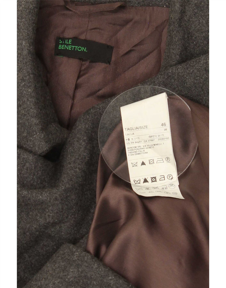 Cappotto Donna Benetton IT 46 Large Grigio Lana