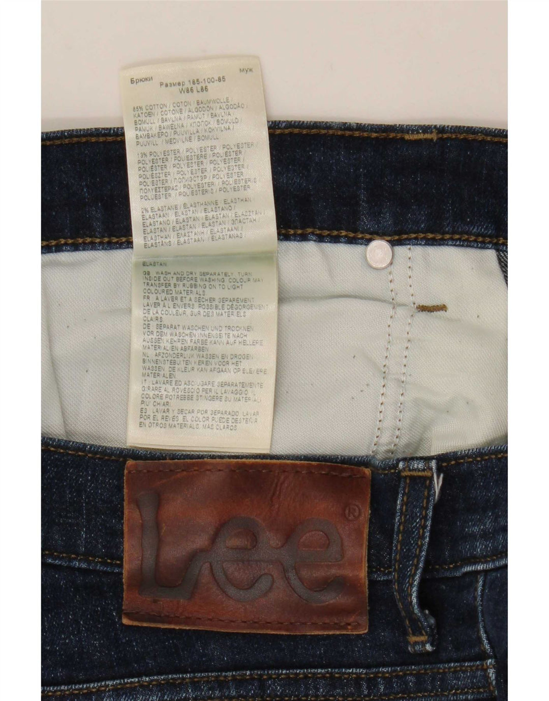Jeans slim da uomo Lee Rider W34 L34 cotone blu