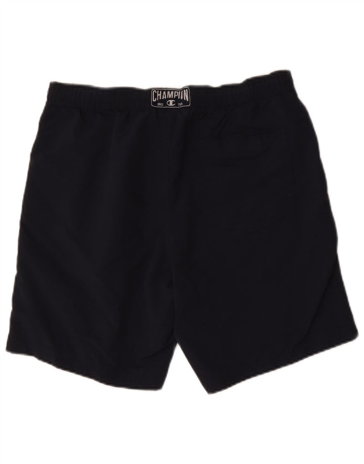 Pantaloncini da bagno grafici da uomo Champion, poliestere medio blu navy