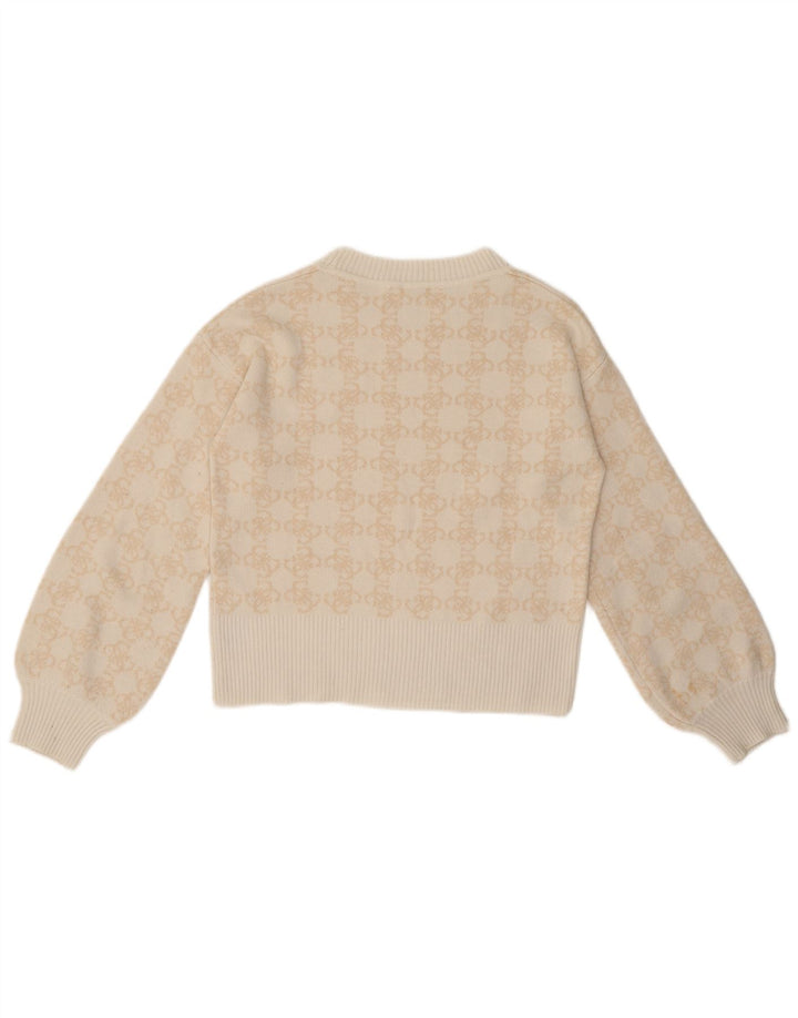 Maglione girocollo per bambina Guess con motivo astratto 13-14 anni Beige