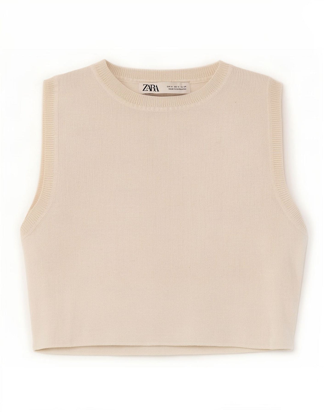 Top corto da donna Zara UK 12 in viscosa bianca media