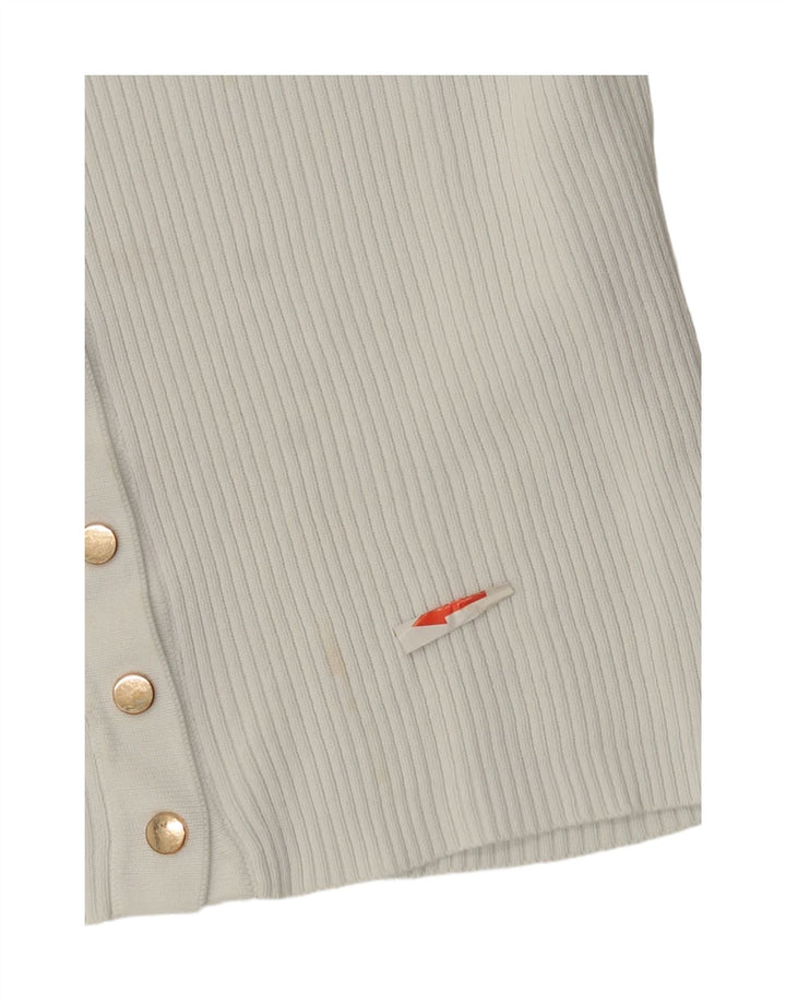 Top cardigan corto da donna Zara UK 10 piccolo bianco in poliammide