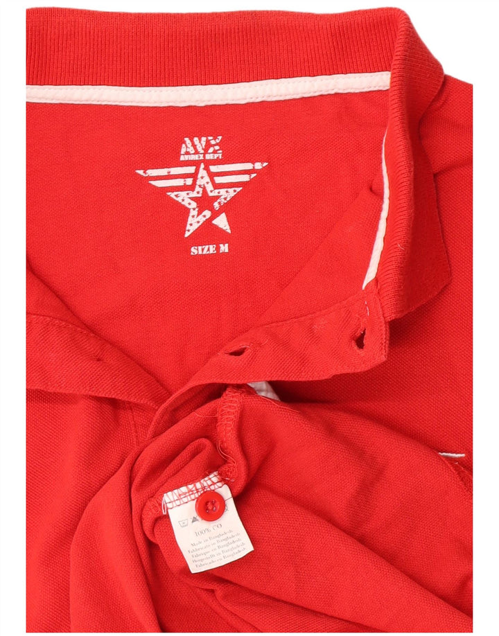 Polo da uomo Avirex in cotone rosso medio