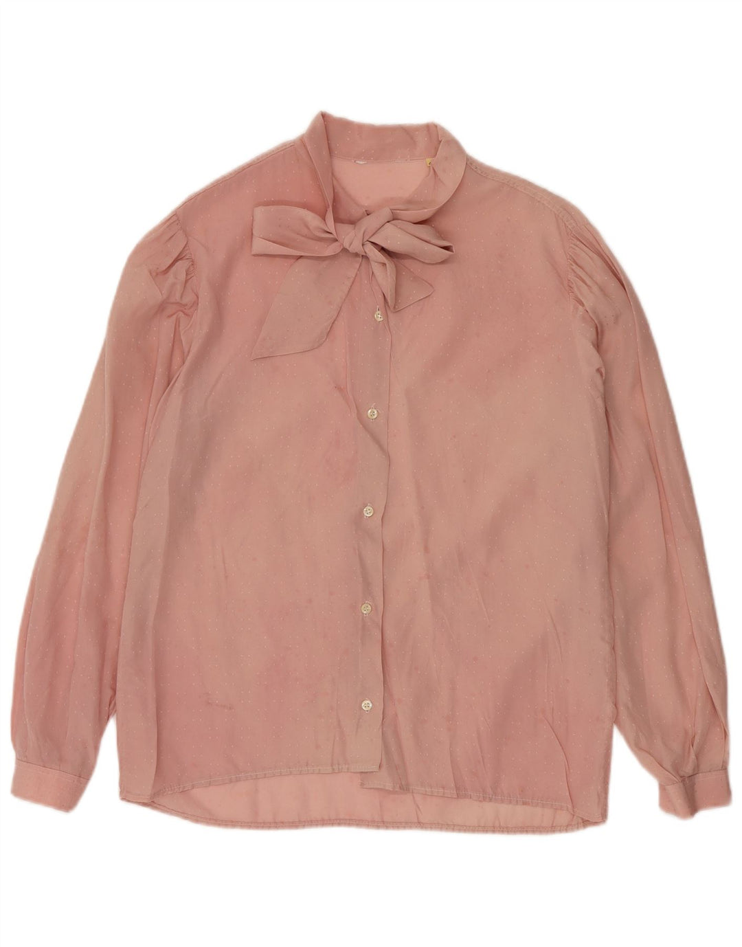 Camicetta da donna vintage con cravatta sul davanti IT 46 Grande rosa geometrica
