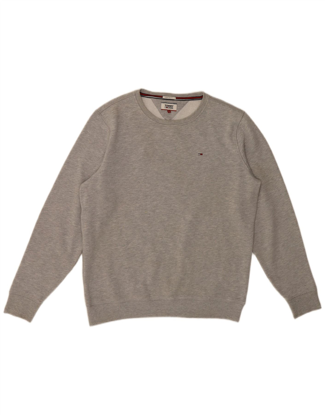 Tommy Hilfiger Uomo Regular Fit Felpa Maglione Grande Cotone Grigio
