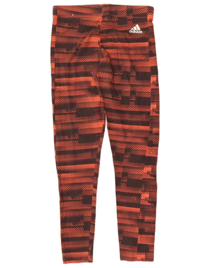 Leggings grafici da donna Adidas UK 10 piccoli a righe marroni