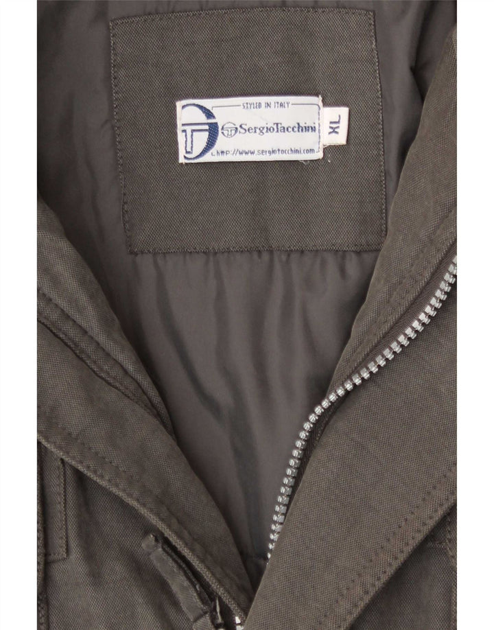 Giacca imbottita con cappuccio da uomo Sergio Tacchini UK 42 XL Grigia