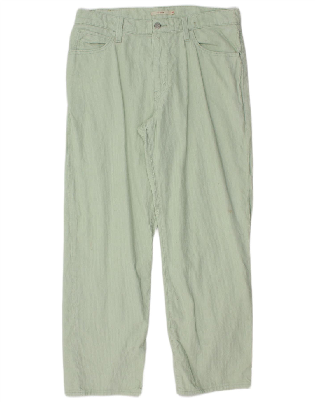LEVI'S Pantaloni larghi da uomo in velluto a coste larghi W32 L30 in cotone verde