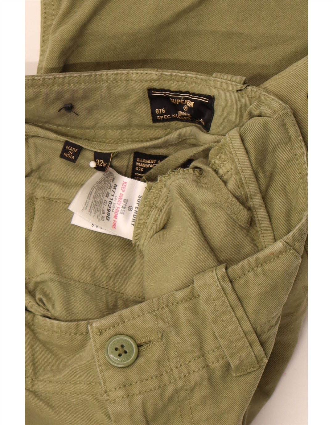 Pantaloncini cargo da uomo Superdry W32 cotone kaki medio