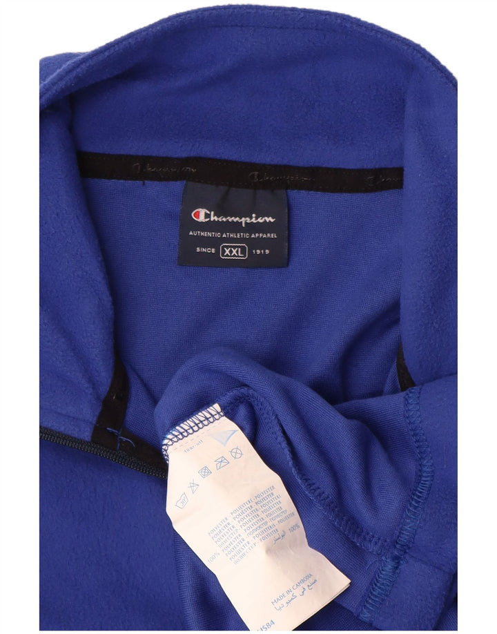 Maglione in pile da uomo con zip e collo Champion 2XL blu poliestere