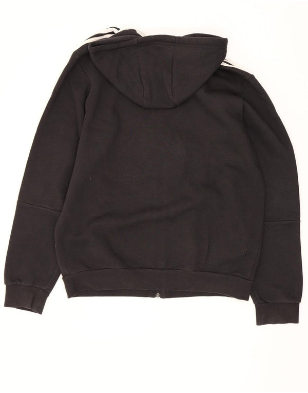 Felpa con cappuccio e zip Adidas da uomo grande nera