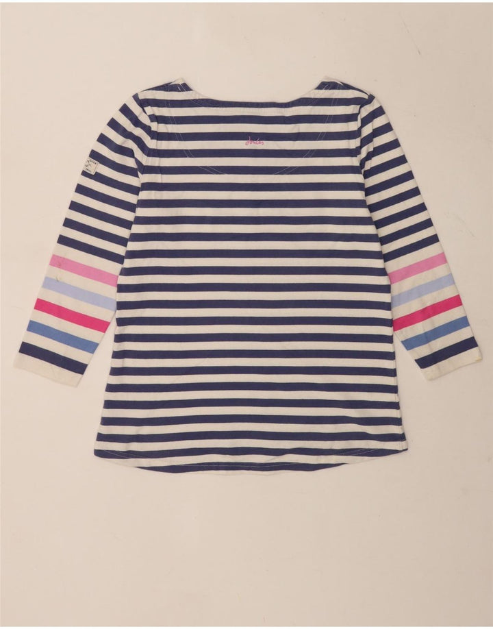Joules Maglia regolare da donna con maniche a 3/4 UK 12 Cotone a righe blu medio