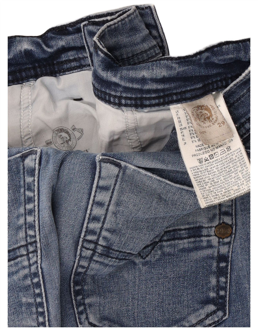 Jeans slim da uomo Diesel W29 L31 cotone blu