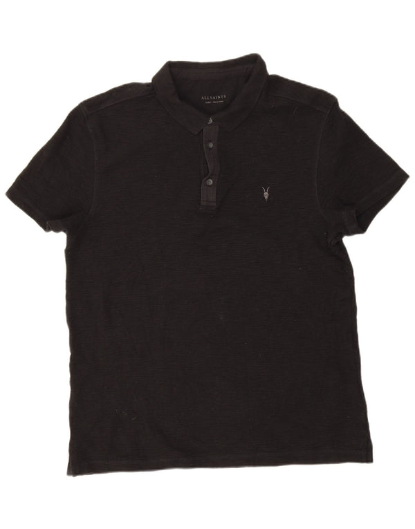 Polo da uomo All Saints grande in cotone nero