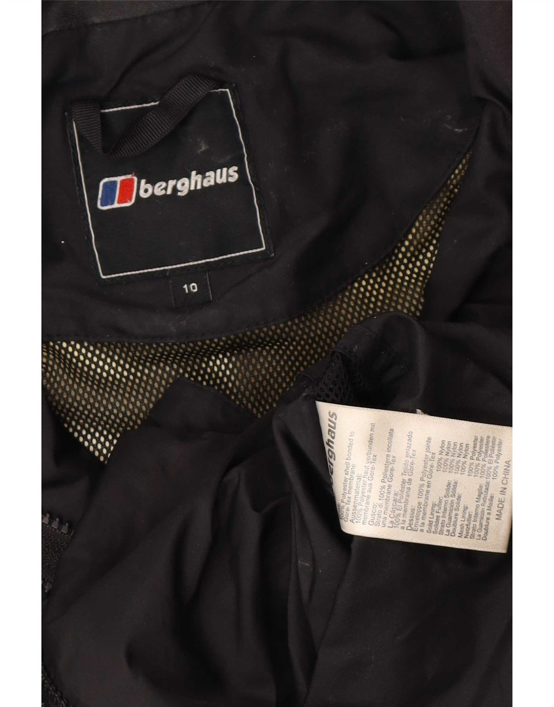Giacca antipioggia oversize con cappuccio da donna Berghaus UK 10 piccola poliestere nero