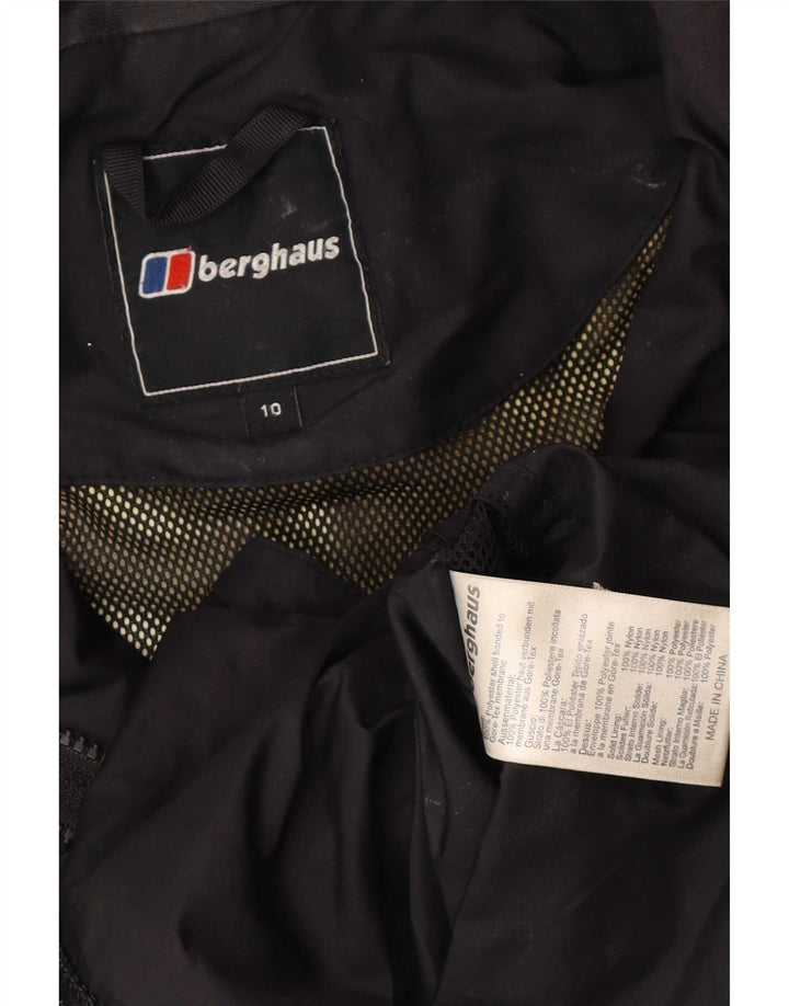 Giacca antipioggia oversize con cappuccio da donna Berghaus UK 10 piccola poliestere nero