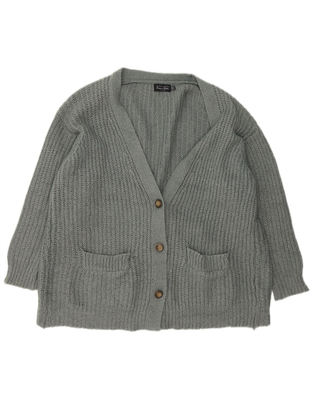 Maglione cardigan oversize da donna Zara UK 14 Grigio medio