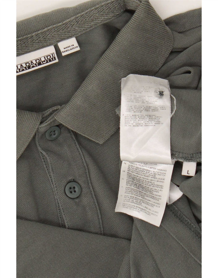 Polo da uomo Napapijri grande in cotone grigio