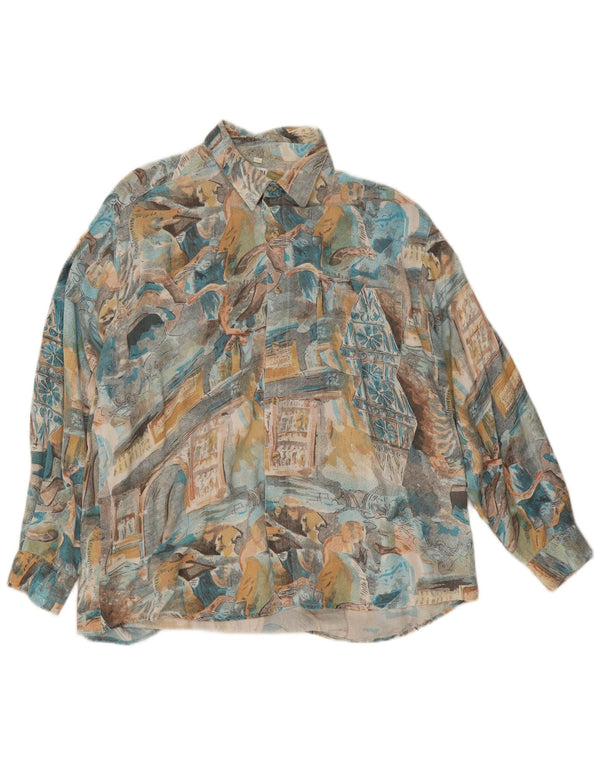 Camicia Vintage Uomo Large Patchwork Multicolor in Viscosa