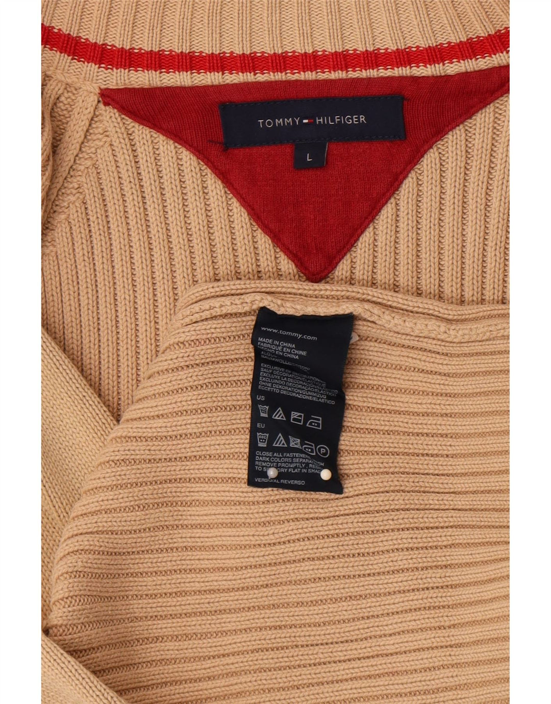 Maglione cardigan da uomo Tommy Hilfiger grande cotone beige