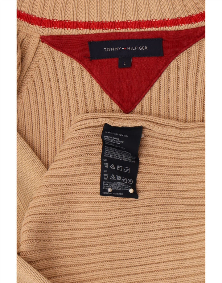 Maglione cardigan da uomo Tommy Hilfiger grande cotone beige