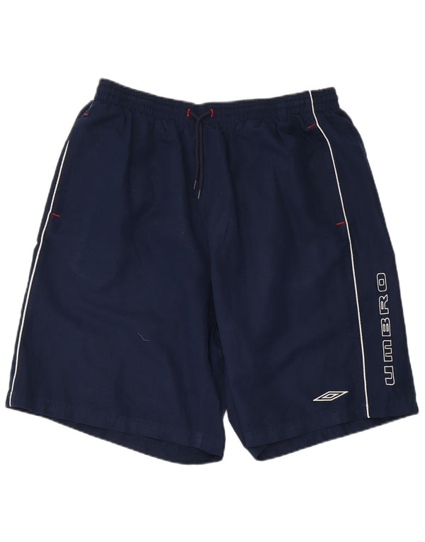 Pantaloncini sportivi grafici da uomo Umbro 2XL poliestere blu navy