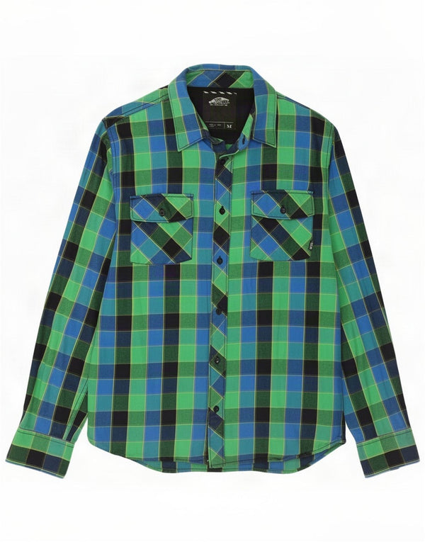 Vans Camicia da uomo in flanella vestibilità regolare in cotone scozzese verde medio