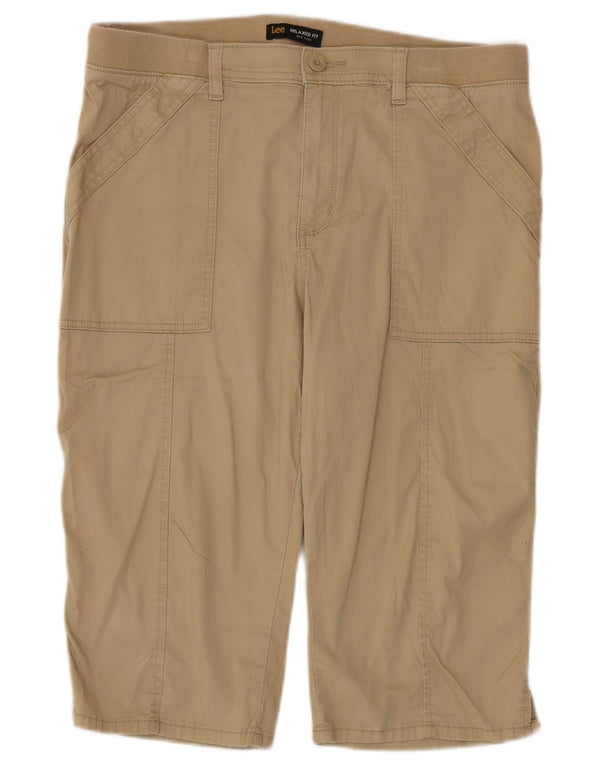 Bermuda Lee da donna a vita media con vestibilità comoda, US 14 XL W34, cotone beige