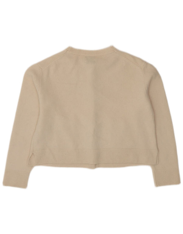 Massimo Dutti Maglione cardigan corto da donna UK 14 Lana beige medio