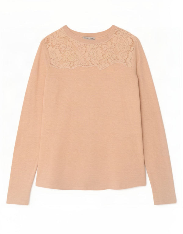 Top Zara da donna a maniche lunghe UK 14 grande rosa floreale