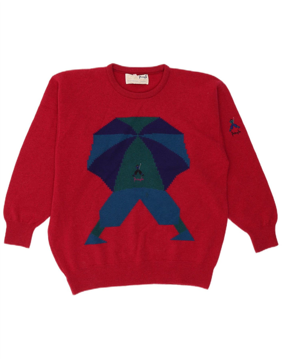 Maglione girocollo da uomo della collezione Pringle Nick Faldo rosso medio