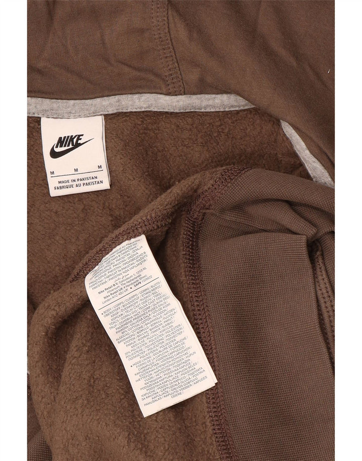 Felpa con cappuccio e zip Nike da uomo in cotone marrone medio