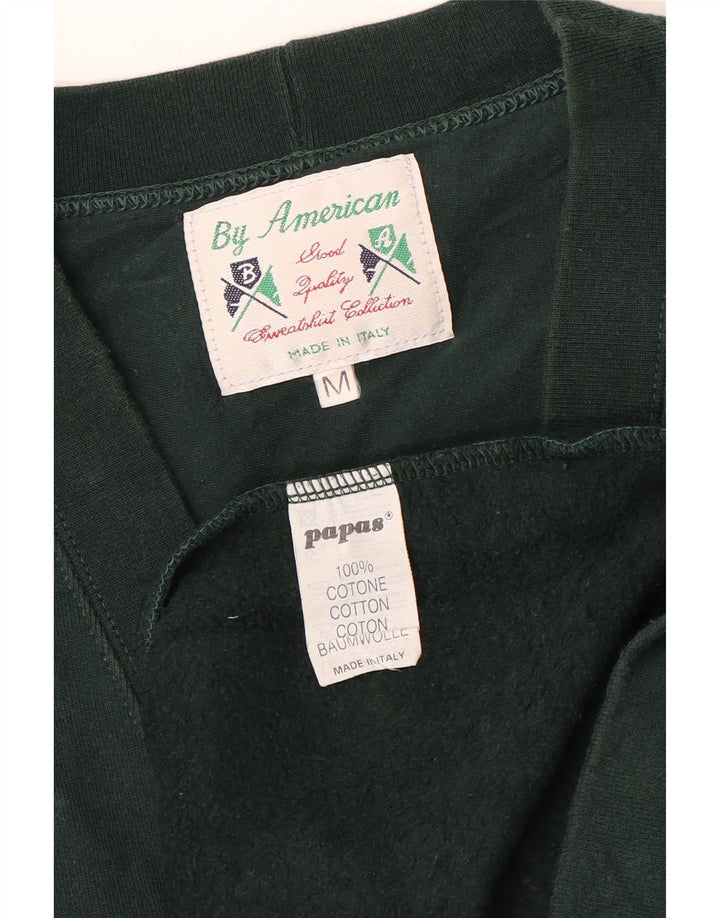 Maglione cardigan da uomo americano in cotone verde medio