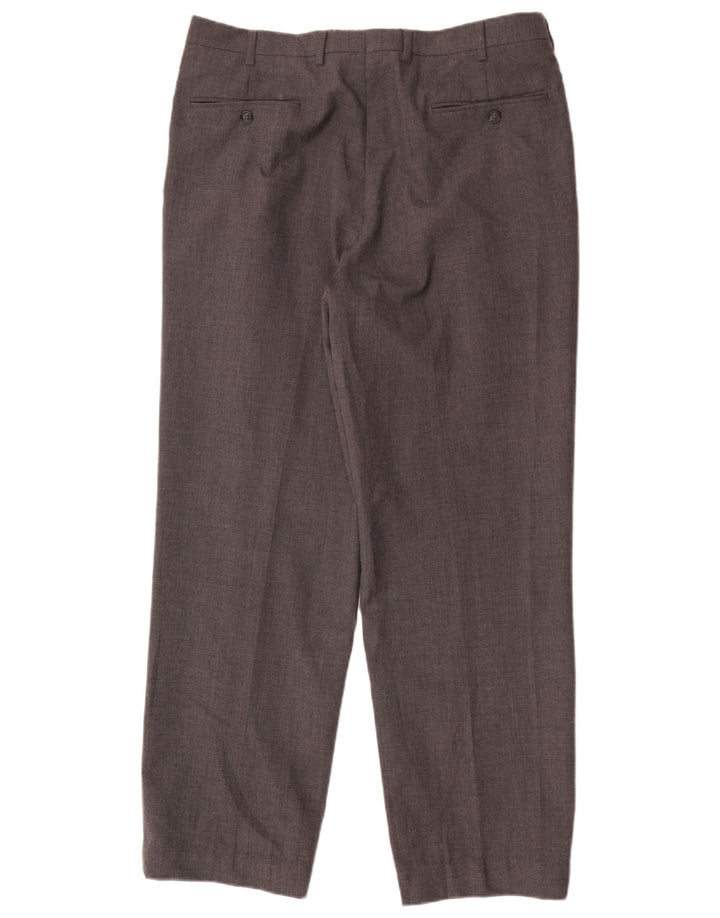 Pantaloni da abito dritti da uomo Yves Saint Laurent W36 L30 poliestere grigio