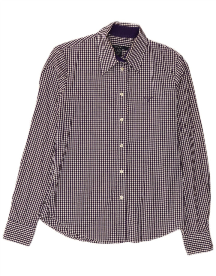 Camicia da donna Gant UK 10 piccolo cotone a quadretti viola