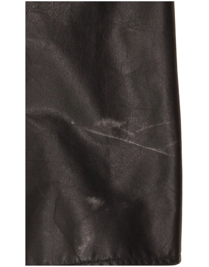 Cappotto in pelle vintage da uomo IT 54 2XL Pelle nera