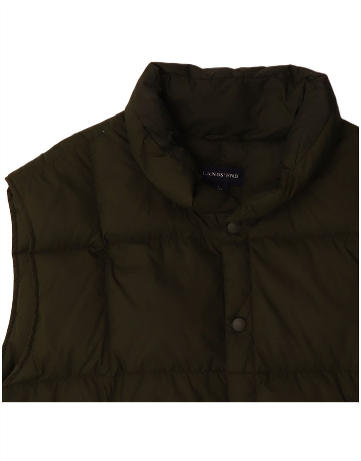 Gilet imbottito da uomo LANDS END UK 40 grande verde