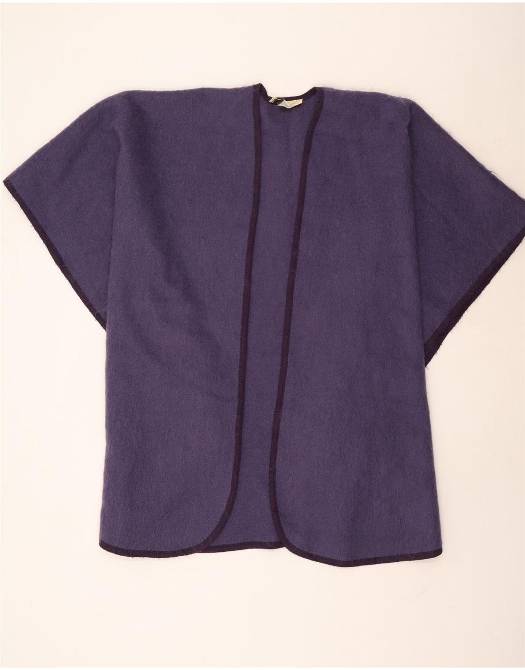 Cappotto poncho aperto da donna Weinberg UK 16 grande lana viola