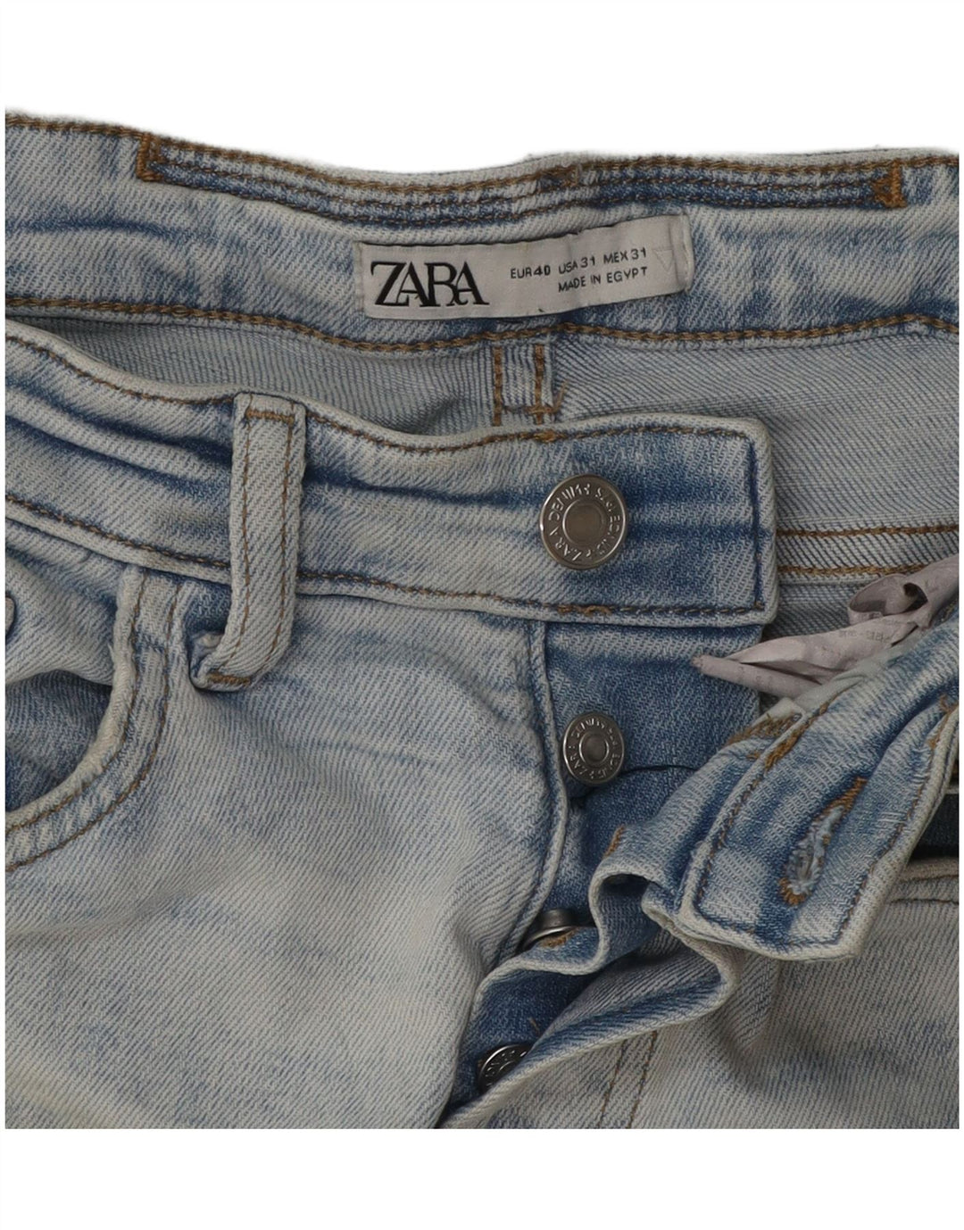 Jeans skinny effetto consumato Zara da uomo EU 40 medio W31 L29 blu