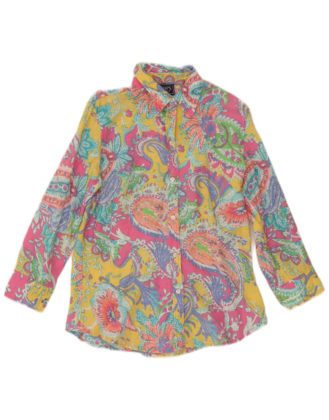 CHAPS Camicia da donna con maniche a 3/4 Camicetta UK 10 Piccolo motivo cachemire multicolore