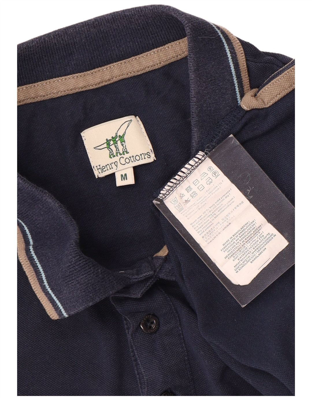 Polo da uomo Henry Cottons in cotone blu navy medio