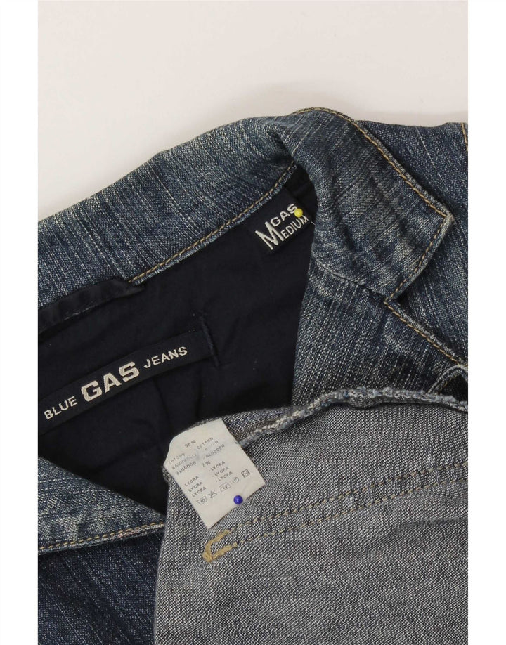 Giacca blazer in denim a 3 bottoni da donna Gas UK 12 Cotone blu medio