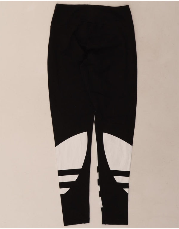 Leggings grafici da donna Adidas UK 12 cotone color block medio nero